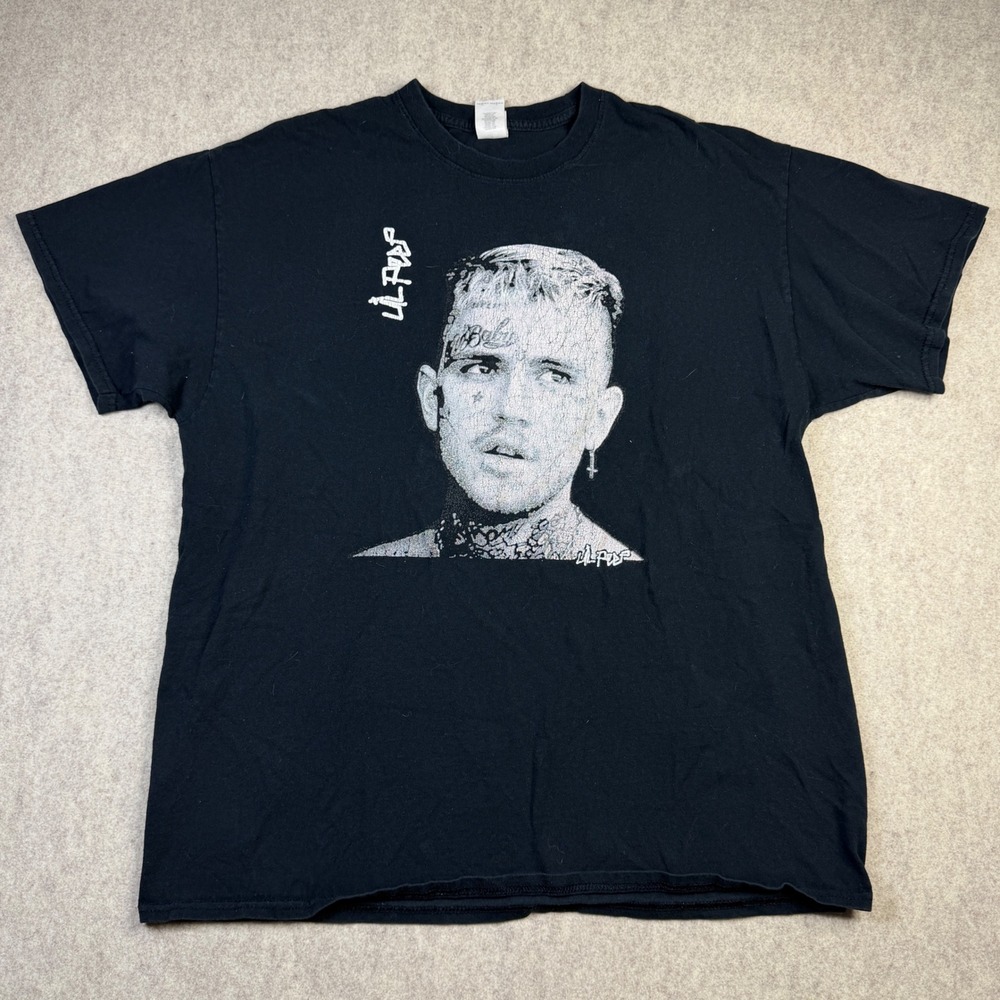 Lil Peep Graphic T-Shirt Mens XL Black Portrait Short Sleeve Cotton Tee